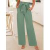 imageANRABESS Womens Wide Leg Palazzo Pants Belted High Waisted Business Casual Flowy Long Trousers with PocketsLight Green