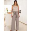imageANRABESS Womens Wide Leg Palazzo Pants Belted High Waisted Business Casual Flowy Long Trousers with PocketsLight Khaki