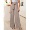 imageANRABESS Womens Wide Leg Palazzo Pants Belted High Waisted Business Casual Flowy Long Trousers with PocketsLight Khaki