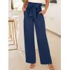 imageANRABESS Womens Wide Leg Palazzo Pants Belted High Waisted Business Casual Flowy Long Trousers with PocketsNavy Blue
