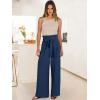 imageANRABESS Womens Wide Leg Palazzo Pants Belted High Waisted Business Casual Flowy Long Trousers with PocketsNavy Blue