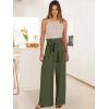 imageANRABESS Womens Wide Leg Palazzo Pants Belted High Waisted Business Casual Flowy Long Trousers with PocketsOlive