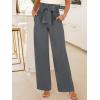 imageANRABESS Womens Wide Leg Palazzo Pants Belted High Waisted Business Casual Flowy Long Trousers with PocketsSmoky Grey