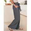 imageANRABESS Womens Wide Leg Palazzo Pants Belted High Waisted Business Casual Flowy Long Trousers with PocketsSmoky Grey