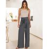 imageANRABESS Womens Wide Leg Palazzo Pants Belted High Waisted Business Casual Flowy Long Trousers with PocketsSmoky Grey