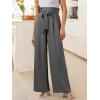 imageANRABESS Womens Wide Leg Palazzo Pants Belted High Waisted Business Casual Flowy Long Trousers with PocketsSmoky Grey
