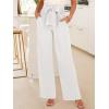imageANRABESS Womens Wide Leg Palazzo Pants Belted High Waisted Business Casual Flowy Long Trousers with PocketsWhite