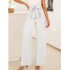 imageANRABESS Womens Wide Leg Palazzo Pants Belted High Waisted Business Casual Flowy Long Trousers with PocketsWhite