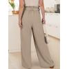 imageANRABESS Womens Wide Leg Palazzo Pants Belted High Waisted Business Casual Flowy Long Trousers with PocketsYellow Khaki