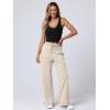 imageANRABESS Womens Wide Leg Pants High Waist Drawstring Sweatpants Joggers with PocketsApricot