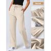 imageANRABESS Womens Wide Leg Pants High Waist Drawstring Sweatpants Joggers with PocketsApricot
