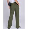 imageANRABESS Womens Wide Leg Pants High Waist Drawstring Sweatpants Joggers with PocketsArmy Green