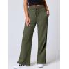 imageANRABESS Womens Wide Leg Pants High Waist Drawstring Sweatpants Joggers with PocketsArmy Green
