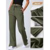 imageANRABESS Womens Wide Leg Pants High Waist Drawstring Sweatpants Joggers with PocketsArmy Green