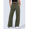 imageANRABESS Womens Wide Leg Pants High Waist Drawstring Sweatpants Joggers with PocketsArmy Green