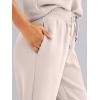 imageANRABESS Womens Wide Leg Sweatpants High Waist Baggy Flared Pants Drawstring Athletic Joggers Sweat PantsLight Apricot