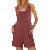 imageANRABESS Rompers for Women 2025 Summer Casual Loose Sleeveless Back Adjustable Jumpsuit Short Overalls Beach Vacation Clothes Brick Red Large