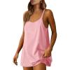 imageANRABESS Women Athletic Dress Summer Tennis Workout Active Sports Mini Romper Dress Built in Shorts Travel Vacation ClothesPink