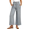 imageANRABESS Women Linen Pants Casual Loose High Waist Boho Wide Leg Cropped Palazzo Beach Pants Summer Outfits 2025 TrendyGray