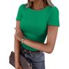 imageANRABESS Women Short Sleeve Crewneck Ribbed Knit Slim Fitted Shirts Summer Tops Basic Tee Casual 2025 Fall Outfits ClothesGreen