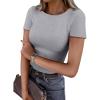 imageANRABESS Women Short Sleeve Crewneck Ribbed Knit Slim Fitted Shirts Summer Tops Basic Tee Casual 2025 Fall Outfits ClothesGrey
