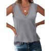 imageANRABESS Womens Lace Trim Tank Tops V Neck Sleeveless Shirts 2025 Summer Casual Trendy Dressy Cami TopGrey