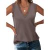imageANRABESS Womens Lace Trim Tank Tops V Neck Sleeveless Shirts 2025 Summer Casual Trendy Dressy Cami TopLight Brown