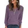 imageANRABESS Womens Long Sleeve Henley Shirts Button Down Tunic Tops Fall Lightweight Sweaters Business Casual Blouses 2025Purple