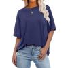 imageANRABESS Womens Oversized T Shirts Short Sleeve Crewneck Tops Casual Loose Basic Tee Shirts 2025 Summer Trendy OutfitsNavy Blue