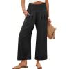 imageANRABESS Womens Pants Wide Leg High Waisted Palazzo Pants Summer Flowy Beach Lounge Casual Trousers with PocketsBlack