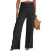 imageANRABESS Womens Ribbed Knit Lounge Pajama Pants Casual Elastic High Waist Loose Wide Leg Pants 2025 Fall Comfy PJ BottomsBlack
