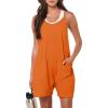 imageANRABESS Womens Rompers Summer Casual Loose Sleeveless Overalls Spaghetti Strap Shorts Jumpsuit 2025 Beach Vacation OutfitsOrange