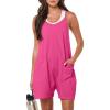 imageANRABESS Womens Rompers Summer Casual Loose Sleeveless Overalls Spaghetti Strap Shorts Jumpsuit 2025 Beach Vacation OutfitsRose