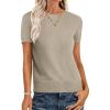 imageANRABESS Womens Short Sleeve Sweaters Wool Blend Crew Neck Sweater Shirts Business Casual Work Tops 2025 Summer OutfitsAlmond