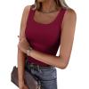 imageANRABESS Womens Sleeveless Scoop Neck Tank Top Ribbed Fitted Summer Basic Slim Cute Tops 2025Wine Red