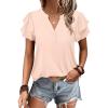 imageANRABESS Womens Tops Dressy Casual Ruffle Short Sleeve V Neck Blouses Summer Button Down Business Work Elegant ShirtsBeige