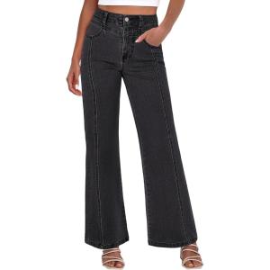 imageANRABESS Wide Leg Jeans for Women Trendy 2025 High Waisted Stretchy Baggy Fall Fashion Denim Pants with PocketsBlack