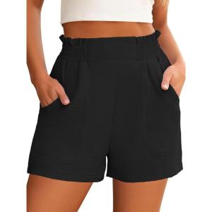 imageANRABESS Women Summer Casual Shorts Elastic High Waisted Wide Leg Cute Dressy Beach Shorts 2025 Fashion Vacation OutfitsBlack