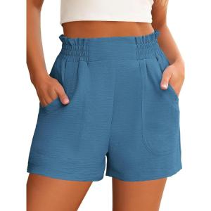 imageANRABESS Women Summer Casual Shorts Elastic High Waisted Wide Leg Cute Dressy Beach Shorts 2025 Fashion Vacation OutfitsLake