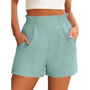 imageANRABESS Women Summer Casual Shorts Elastic High Waisted Wide Leg Cute Dressy Beach Shorts 2025 Fashion Vacation OutfitsMint Green