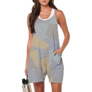 imageANRABESS Womens Rompers Summer Casual Loose Sleeveless Overalls Spaghetti Strap Shorts Jumpsuit 2025 Beach Vacation OutfitsDiamond Stripe