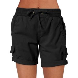 imageANRABESS Womens Summer Shorts 2025 Dressy Casual Hiking Cargo Shorts Trendy Outdoor Outfits 6 PocketsBlack