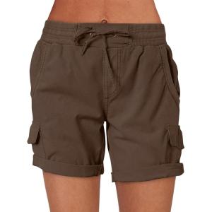 imageANRABESS Womens Summer Shorts 2025 Dressy Casual Hiking Cargo Shorts Trendy Outdoor Outfits 6 PocketsBrown