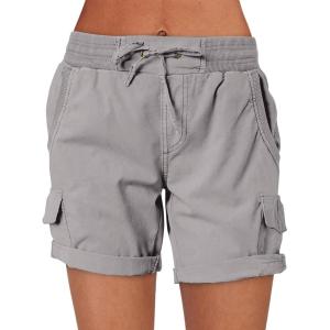 imageANRABESS Womens Summer Shorts 2025 Dressy Casual Hiking Cargo Shorts Trendy Outdoor Outfits 6 PocketsGray