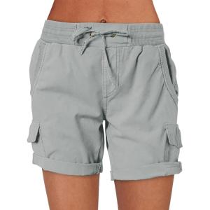 imageANRABESS Womens Summer Shorts 2025 Dressy Casual Hiking Cargo Shorts Trendy Outdoor Outfits 6 PocketsGrey Blue