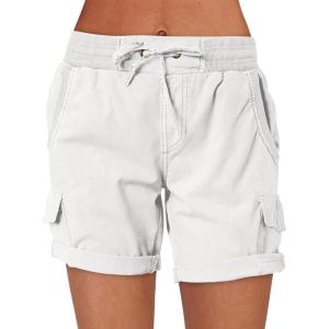 imageANRABESS Womens Summer Shorts 2025 Dressy Casual Hiking Cargo Shorts Trendy Outdoor Outfits 6 PocketsWhite