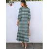 imageANRABESS Boho Maxi Dresses for Women Summer Puff Sleeve V Neck Flowy Long Casual Dress with Pockets 2025 Vacation OutfitsFloral Dark Green