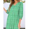imageANRABESS Boho Maxi Dresses for Women Summer Puff Sleeve V Neck Flowy Long Casual Dress with Pockets 2025 Vacation OutfitsFloral Light Green
