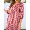 imageANRABESS Boho Maxi Dresses for Women Summer Puff Sleeve V Neck Flowy Long Casual Dress with Pockets 2025 Vacation OutfitsFloral Red
