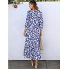imageANRABESS Boho Maxi Dresses for Women Summer Puff Sleeve V Neck Flowy Long Casual Dress with Pockets 2025 Vacation OutfitsFloral White